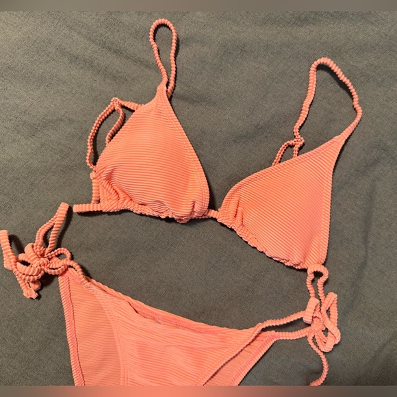 Coral Ribbed Bikini Set - Picture 7 of 7